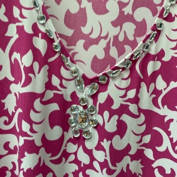 B womens Joan Rivers casual pink stretch dohlman sleeve plus size dress P1X - Picture 4 of 5